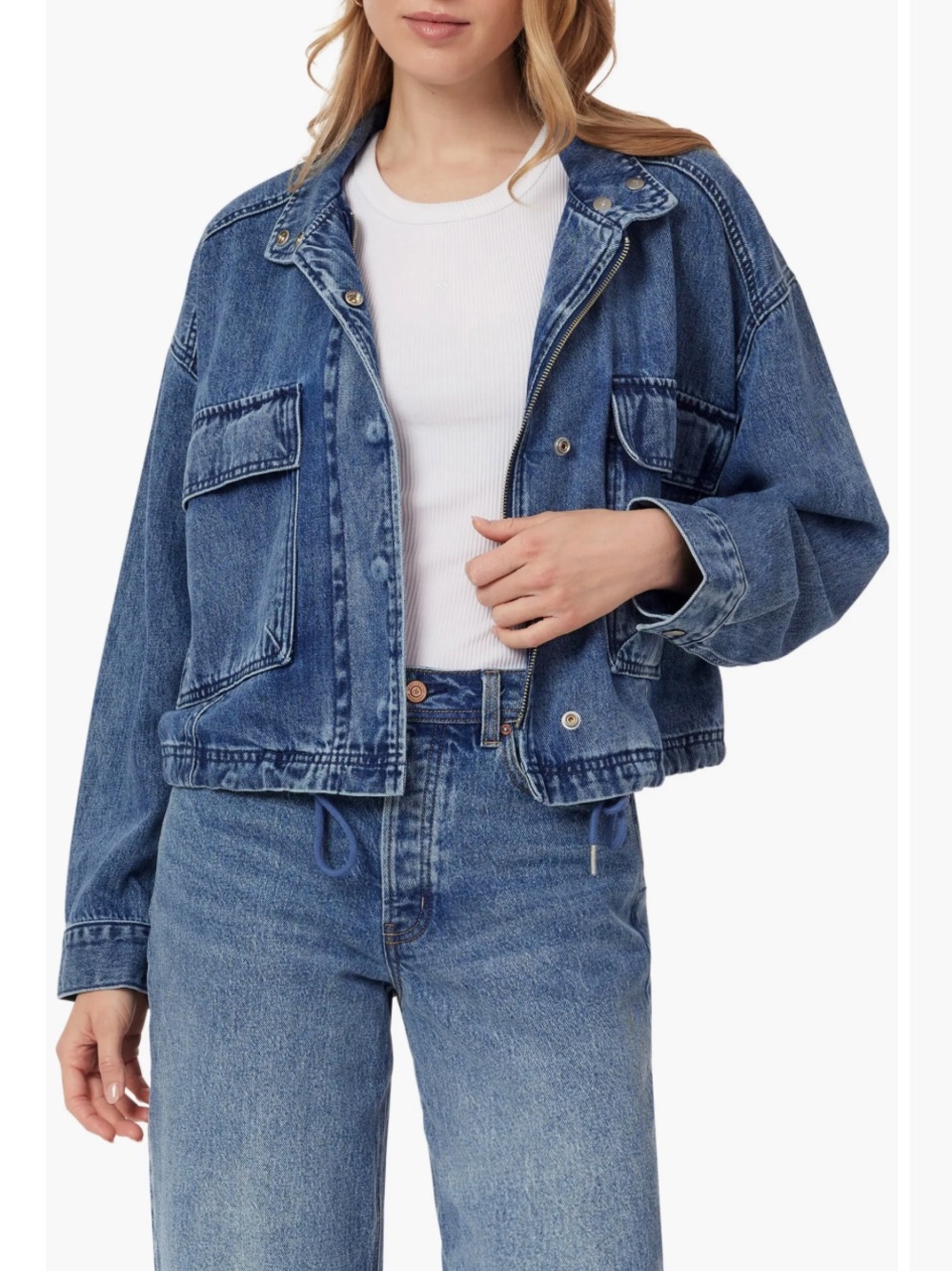 {NWT} Scotch & Soda Cropped Utility Denim Jacket - XS
